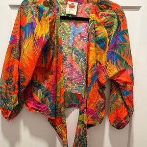 Farm Rio Vibrant Tropical Print Top